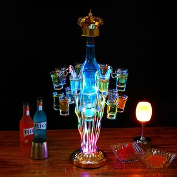 雅圖雞尾酒杯架帶酒座發光LED酒吧KTV香檳酒座子彈杯酒杯架酒架子