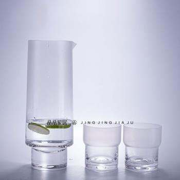 輕奢現代透明玻璃花瓶套裝樣板間售樓處醒酒器客廳餐桌飾品擺件