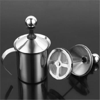 不銹鋼雙層手動打奶器/奶泡杯/發泡杯器/奶泡器 800CC
