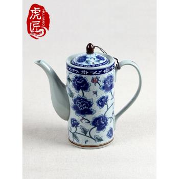 景德鎮陶瓷茶壺壺神燈壺青花瓷單家用仿古長嘴泡茶壺功夫茶具套裝