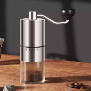 磨豆機木紋手搖研磨機不銹鋼研磨器手磨咖啡豆木紋便攜家用新