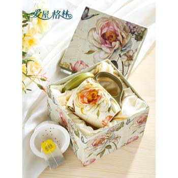 愛屋格林陶瓷馬克杯花茶杯茶水分離泡茶杯女辦公室家用水杯杯子
