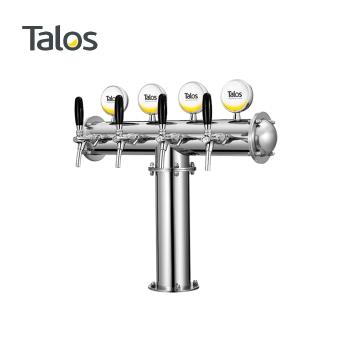 Talos塔羅斯啤酒裝置酒吧餐廳不銹鋼啤酒塔大T型4孔酒柱1045408