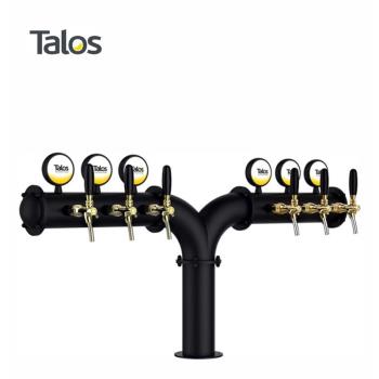 Talos塔羅斯桶裝精釀啤酒分發裝置酒吧不銹鋼啤酒塔大Y型6孔酒柱