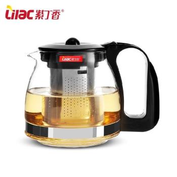 紫丁香耐熱玻璃茶壺過濾加厚泡茶器花茶水壺茶具彩色茶吧機恆溫壺