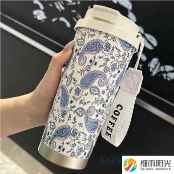 2025新款316不銹鋼保溫杯女士高顏值咖啡杯大容量便攜隨行吸管杯