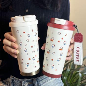 咖啡杯外出攜帶保溫杯女生高顏值精緻高階感便攜不銹鋼水杯隨手杯