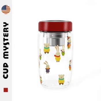 美國cup mystery水杯進口卡通可愛動物辦公室泡茶高硼矽玻璃杯子