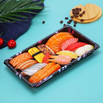 中央化學813、814、816一次性壽司盒印花打包壽司外賣盒三文魚盒