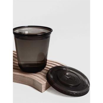 360ML咖啡冷飲PET咖啡杯黑色U型杯一次性400ML黑U杯89-500U印刷