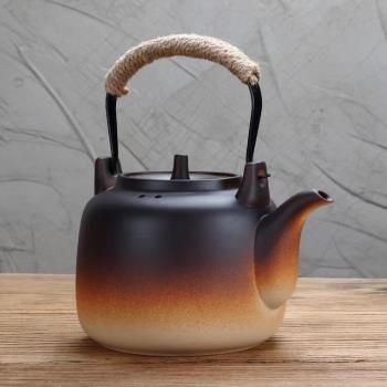 陶瓷茶壺可加熱復古燒水壺圍爐煮電陶爐養生壺單壺明火碳爐戶外粗