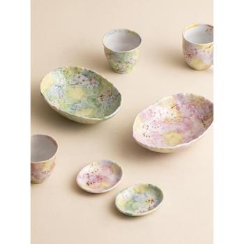 日本進口bloom花凜系列櫻花陶瓷顏值釉下彩餐具日式馬克杯水杯