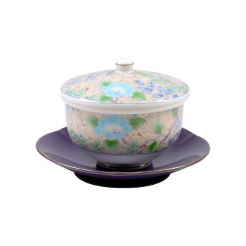 日本老牌瓷器進口限量庫山窯銀彩陶瓷茶具套裝帶蓋碗茶杯茶壺家用