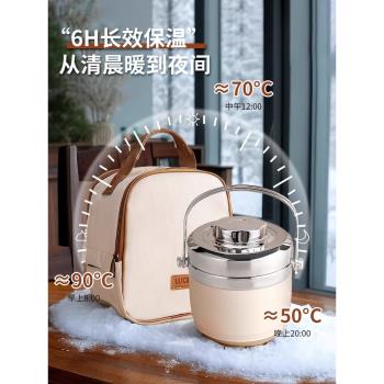 日本MUJIE超長保溫飯盒冬上班族304不銹鋼便攜帶飯桶便當盒湯壺碗
