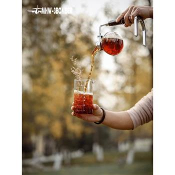 MHW-3BOMBER轟炸機咖啡壺 手沖咖啡分享壺 帶刻度玻璃杯360ml