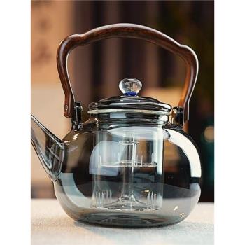 新款加厚玻璃蒸汽煮茶壺具電陶爐煮茶器家用提樑壺套裝保溫燒水壺