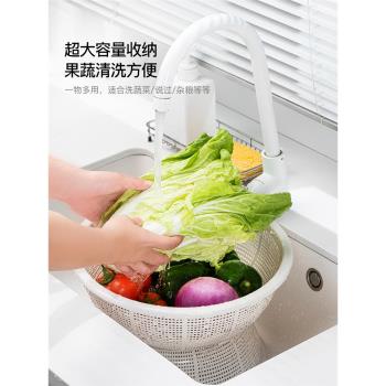ASVEL日本進口圓形瀝水籃菜籃子洗菜盆水果籃廚房水果蔬菜濾水籃