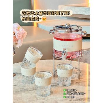 玻璃冷水壺大容量耐高溫夏天冰箱涼水壺帶龍頭家用冷泡果茶飲料桶