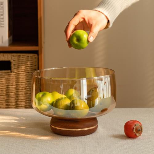 水果盤客廳家用輕奢高檔果盤高端精致高顏值玻璃水果籃好看的果盤