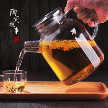 玻璃泡茶壺耐熱高溫防爆花茶壺過濾家用套裝大容量號涼水杯冷水壺