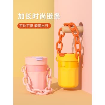 陶瓷內膽保溫杯女高顏值大容量咖啡杯便攜簡約清新可愛學生水杯子