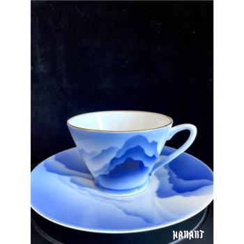 日本皇室御用瓷器香蘭社大正時期山景KORANSHA咖啡杯茶杯停產老款