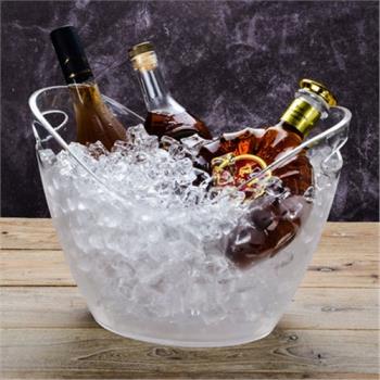 亞克力加厚透明元寶冰桶香檳桶塑膠酒吧ktv蘇打啤酒框冰塊紅酒桶