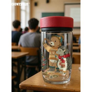 美國cupmystery雙層杯子隔熱茶隔車載泡茶杯男高硼矽玻璃杯水杯女