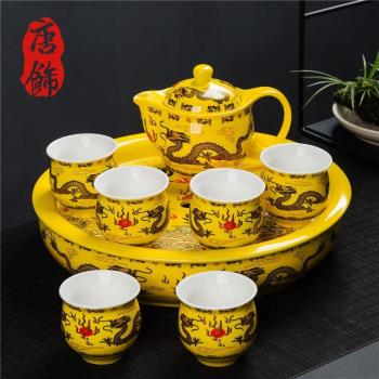 陶瓷功夫茶具歐式青花防燙雙層大號茶杯不燙手陶瓷器茶具套裝茶壺