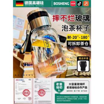 德國玻璃噸噸杯子大容量高硼矽2024新款帶茶隔茶水分離泡茶耐高溫