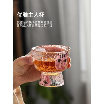 精緻玻璃杯情侶茶杯主人杯創意女士個性杯子高階茶具高顏值咖啡杯