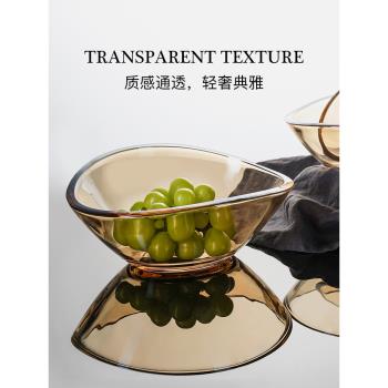 高階水果盤客廳茶幾家用輕奢新款高階感果盤大號精緻好看玻璃盤子