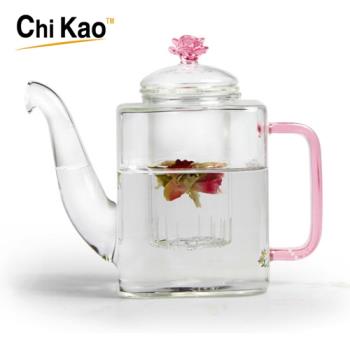 奇高方形泡茶壺玻璃過濾茶水壺茶壺耐熱玻璃花茶茶具泡茶器400ML