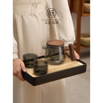 玻璃茶壺耐高溫茶水分離泡茶水壺辦公室過濾耐熱茶具套裝簡約單壺