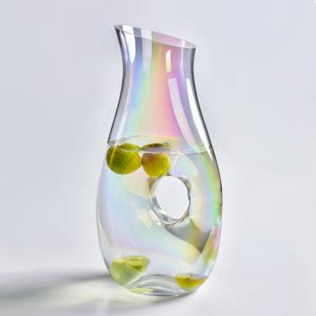 輕奢加厚玻璃帶把歐式ins醒酒器