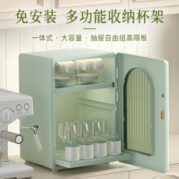 2024新款化妝品收納盒高階開門式可防塵化妝輕奢護膚品收納不透明