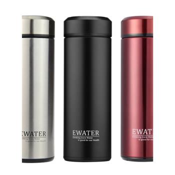 伊水尚品玻璃杯內膽真空保溫杯不銹鋼雙層真空泡茶杯商務保冷杯