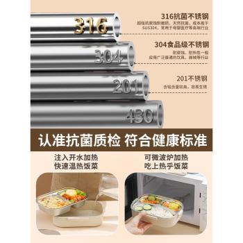 日本MUJIE316不銹鋼保溫飯盒學生專用飯盒上班族微波爐加熱餐盒