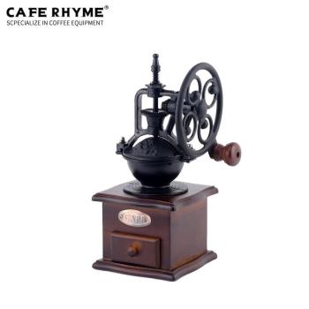 CAFERHYME臻航手搖咖啡豆研磨機復古大鐵輪手動磨咖啡機鑄鐵磨豆
