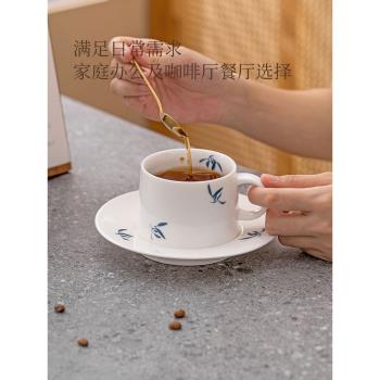 優格咖啡杯碟套裝高顏值陶瓷水杯子小眾高檔精緻羊脂玉下午茶餐具