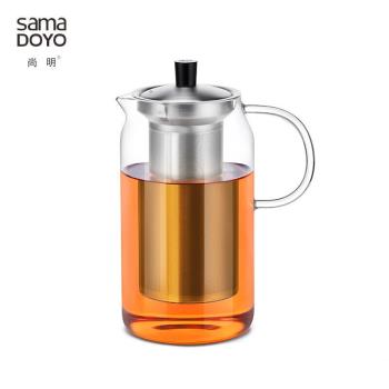 尚明玻璃茶壺泡茶壺泡茶器茶水壺茶水分離茶杯功夫茶具茶壺套裝S0