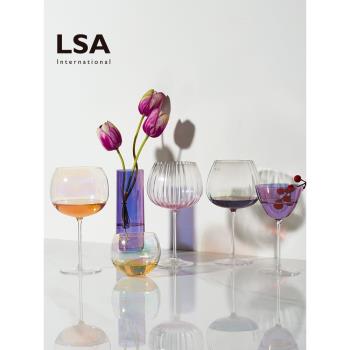 英國LSA Aurora極光系列黛拉紫玻璃紅酒杯高腳香檳葡萄酒杯水杯