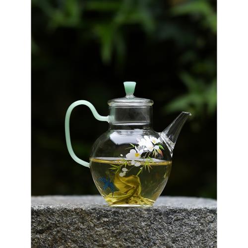 覓己仿宋手執壺耐熱玻璃綠茶專用帶過濾花茶壺家用茶水壺冷泡茶器