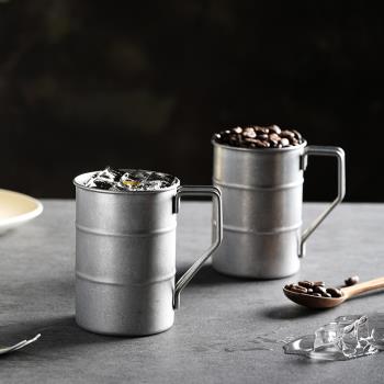 茶咖美器戶外露營304不銹鋼馬克杯咖啡杯啤酒茶水杯復古做舊風杯