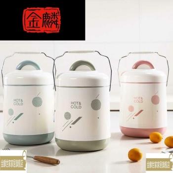 飯盒陶瓷帶蓋保溫桶飯盒內玻璃膽保溫桶玻璃內膽老式大號大容量。