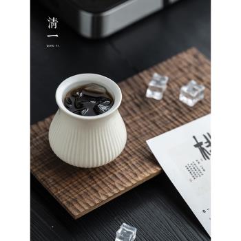 清一丨ins陶瓷專業冰美式咖啡杯 咖啡館拿鐵杯復古拉花杯飲料杯