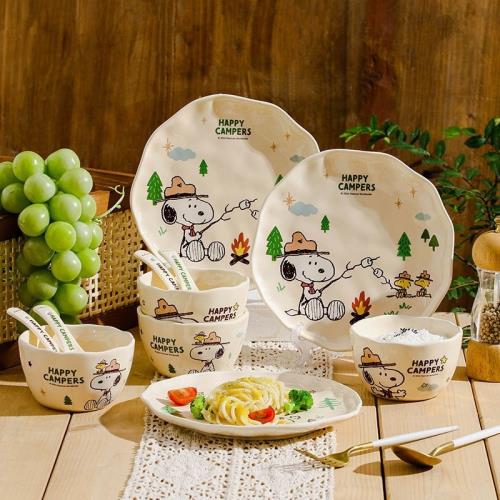 史努比正版聯名餐具套裝禮盒裝送人餐盤碗勺子一人食二人食伴手禮