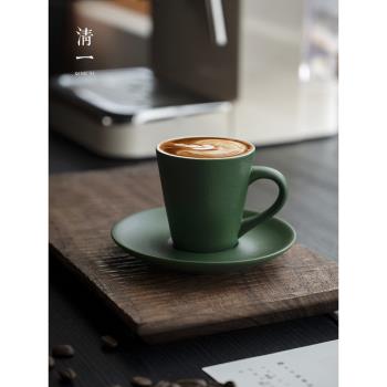 清一工坊丨森林綠簡約陶瓷濃縮咖啡杯 日式espresso手沖/意式小杯