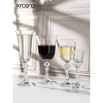 Krosno波蘭進口復古水晶玻璃高腳杯葡萄酒杯香檳杯白酒杯雞尾酒杯