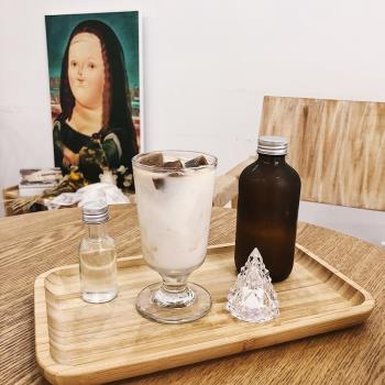 ins高顏值冰拿鐵咖啡杯玻璃冷飲杯矮腳鬱金香高腳杯小雛菊酒杯